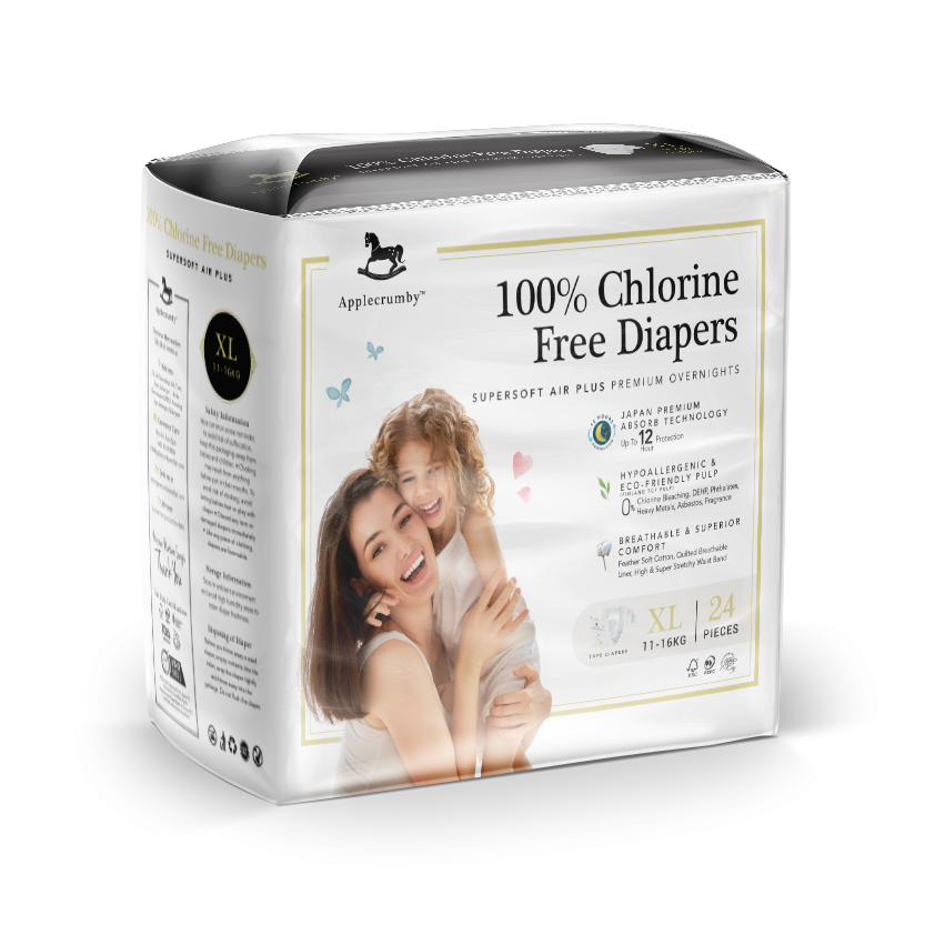 Download Applecrumby Chlorine Free Premium Baby Diaper Tape Xl24
