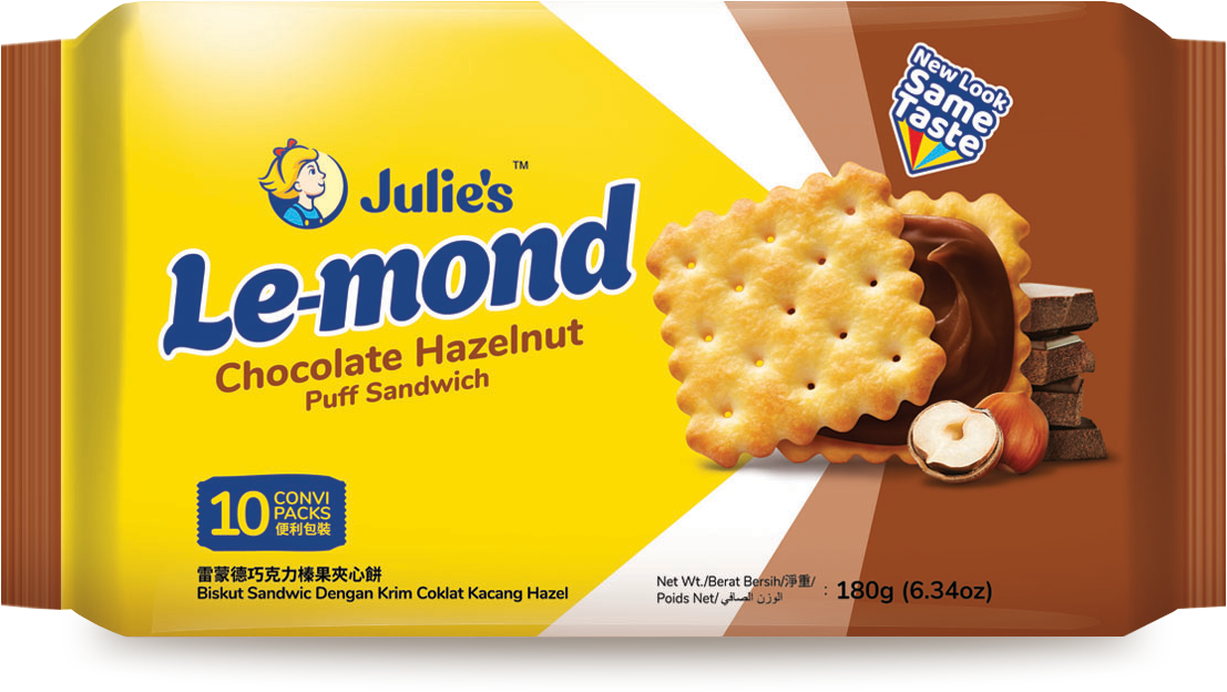 Julie’s Le Mond Sandwich - Chocolate Hazelnut 180g